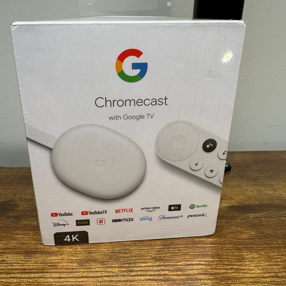 Google Chromecast with Google TV 4K Media Streamer Snow White GA01919-US